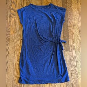 Aerie feathered blue tie dress size medium